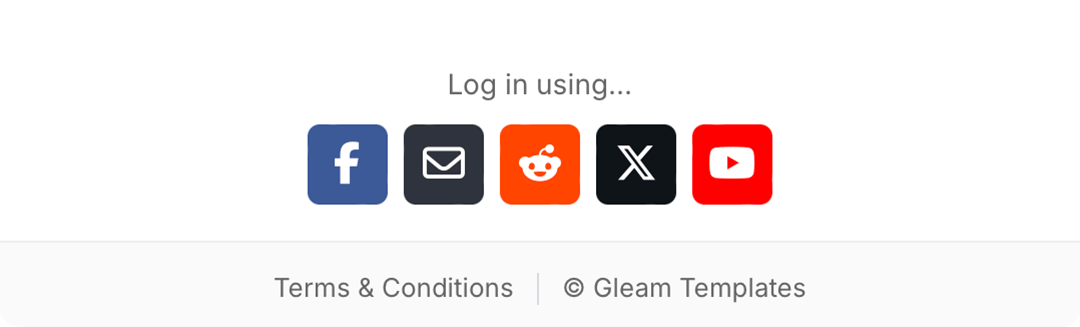 Gleam widget with multiple login action