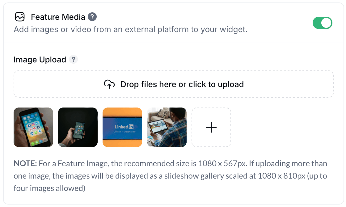 Gleam interface showing feature image