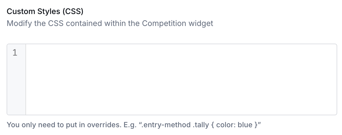 Gleam interface showing custom CSS