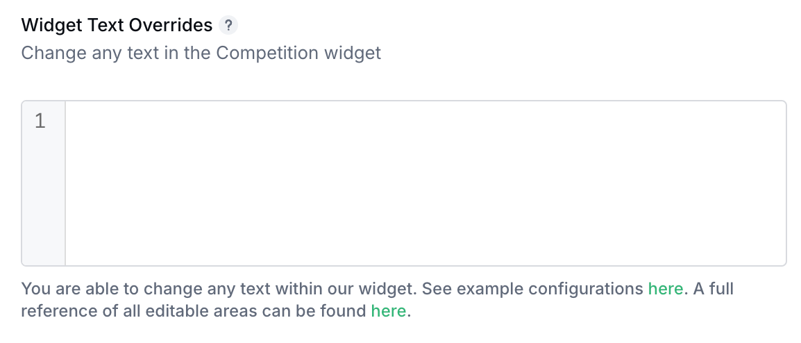 Gleam interface with widget text overrides