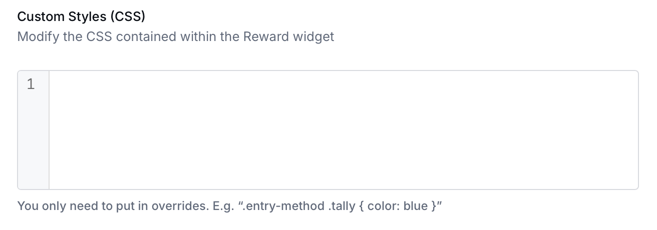 Add custom CSS to your Rewards widget