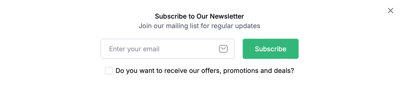Gleam interface with enter email action