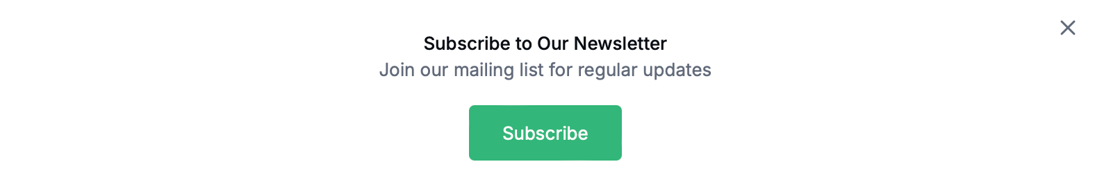 Gleam interface with click to subscribe action