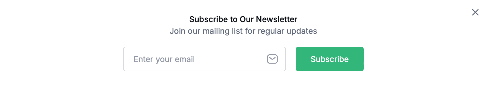 Gleam interface with subscribe to email action