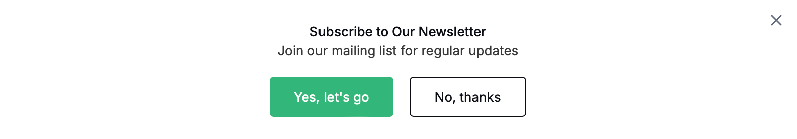 Gleam interface with subscribe to email action