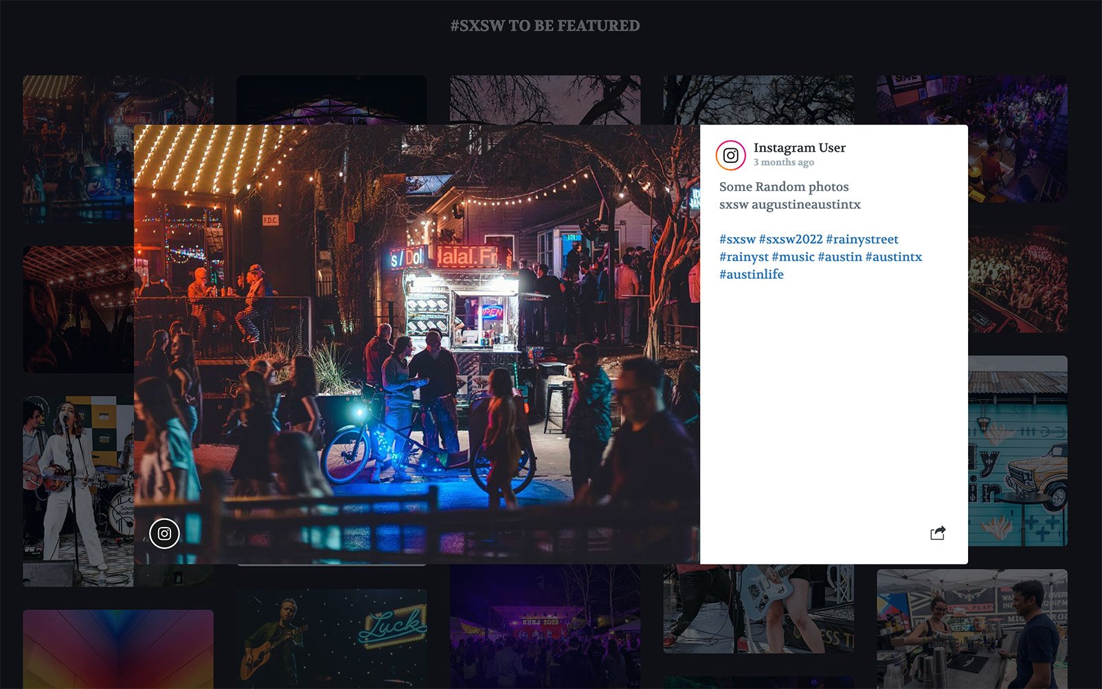Event Social Media Wall in Presentation Mode