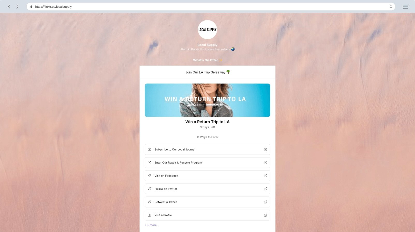 Linktree Giveaway Template on Linktree
